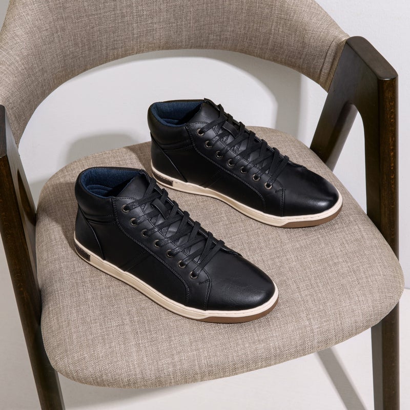 Jousen Men's Fashion Sneakers Casual Black High Top Dress Sneakers Chukka Boots for Men(A81Q10A Black 10.5) - Image 3